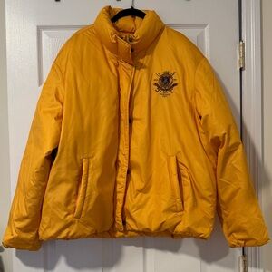 Polo Ralph Lauren Yellow Puffer Jacket with Embroidered Logo and Polo Print XXL